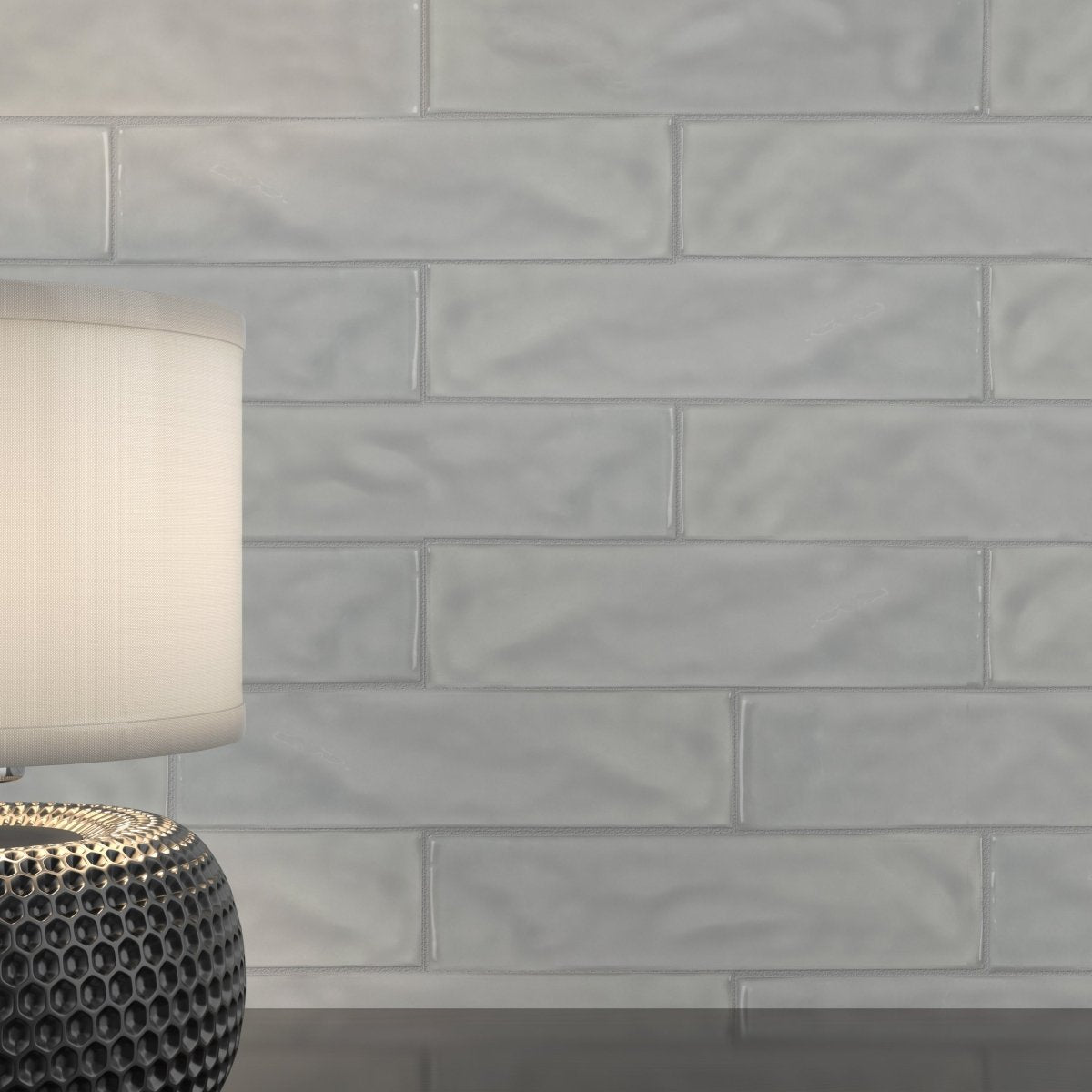 3 x 12 in. Marlow Smoke Glossy Pressed Glazed Ceramic Wall Tile