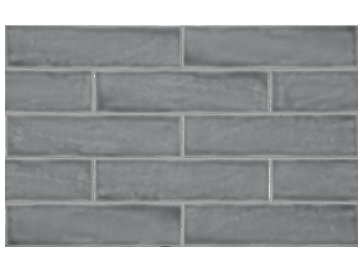3 x 12 in Teramoda Charcoal Glossy Pressed Glazed Ceramic Tile