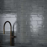 3 x 12 in Teramoda Charcoal Glossy Pressed Glazed Ceramic Tile
