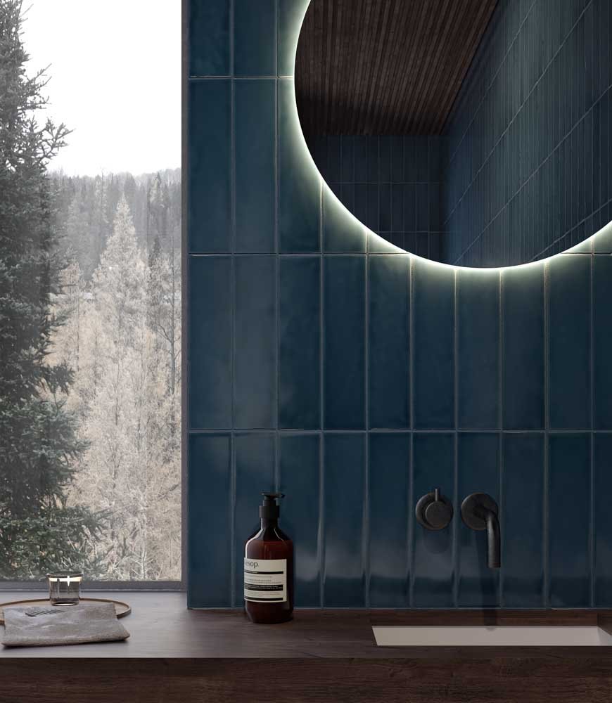 3 x 12 in. Teramoda Ink Glossy Pressed Glazed Ceramic Tile