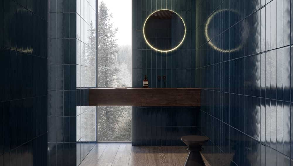 3 x 12 in. Teramoda Ink Glossy Pressed Glazed Ceramic Tile