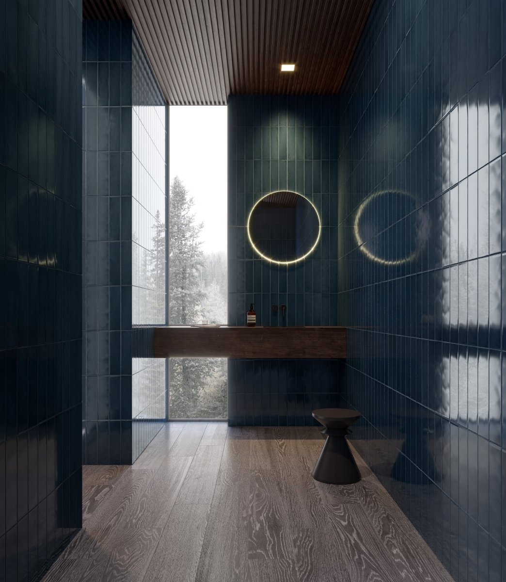 3 x 12 in. Teramoda Ink Glossy Pressed Glazed Ceramic Tile