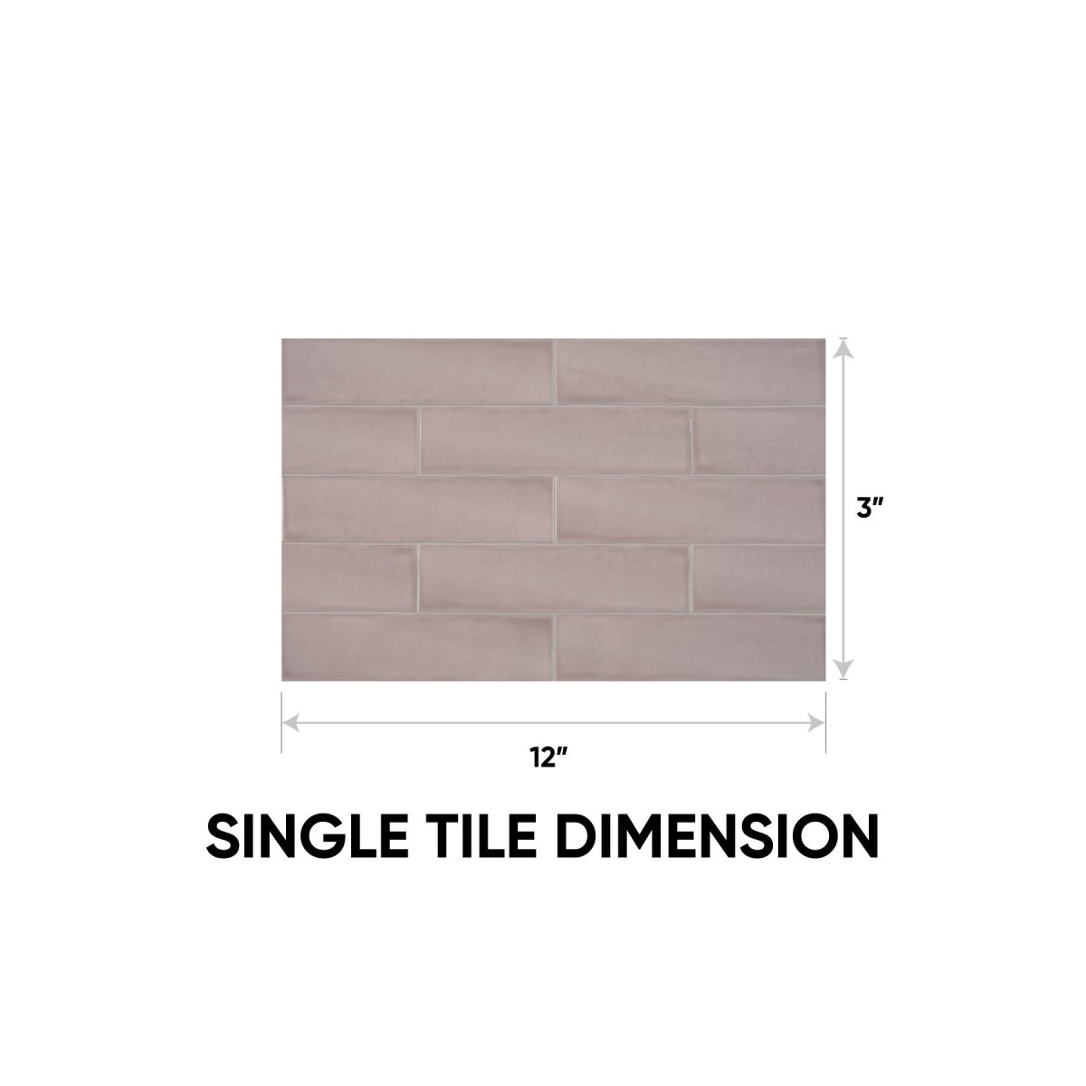 3 x 12 in. Teramoda Petal Pink Glossy Pressed Glazed Ceramic Tile