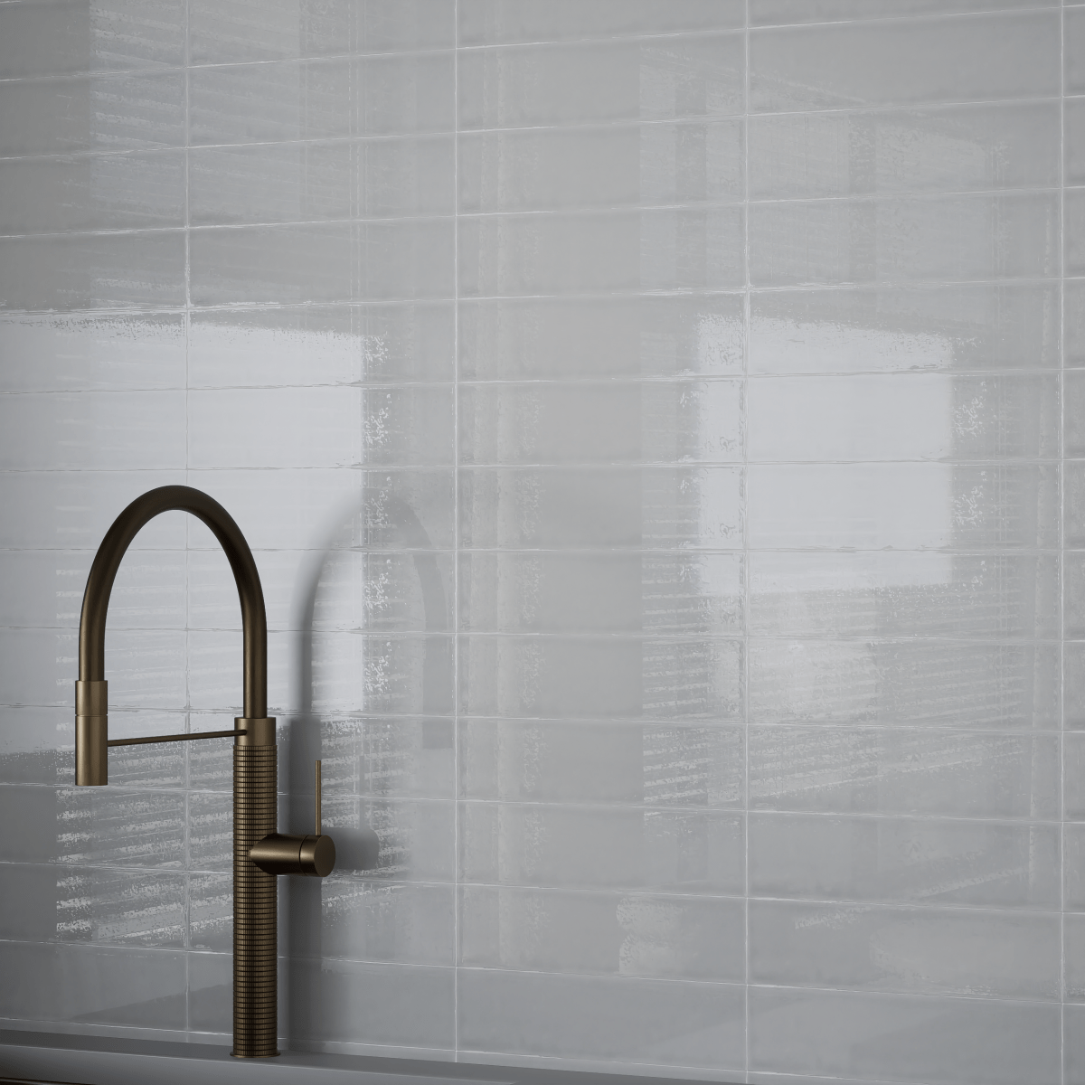 3 x 12 in Teramoda Silver Glossy Pressed Glazed Ceramic Tile