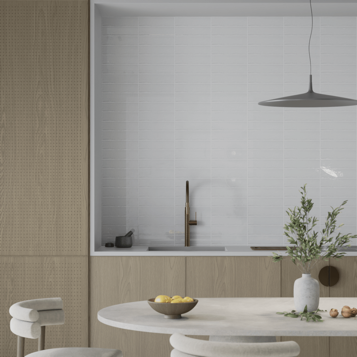 3 x 12 in Teramoda Silver Glossy Pressed Glazed Ceramic Tile
