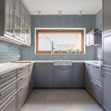 3 x 12 in Teramoda Sky Glossy Pressed Glazed Ceramic Tile