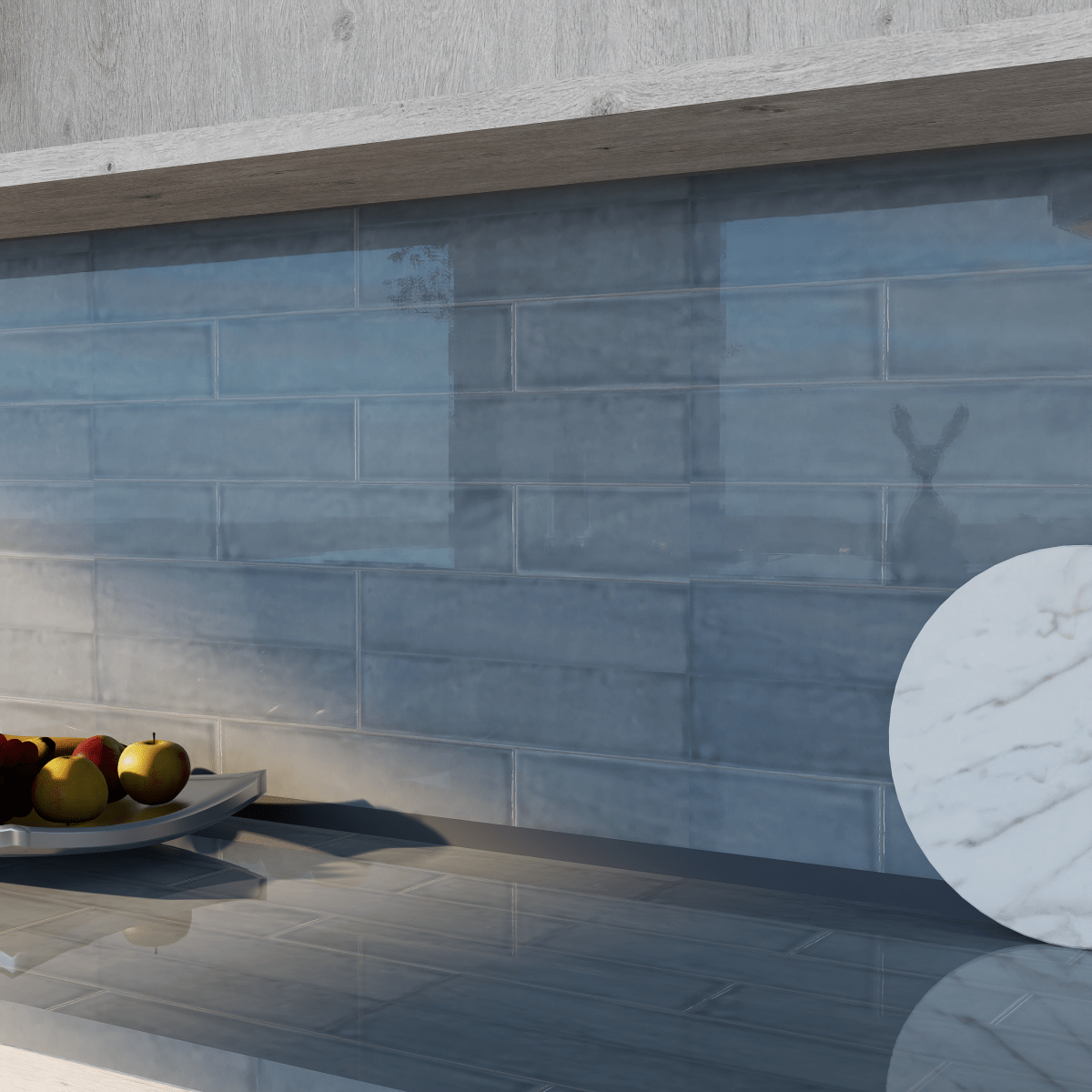 3 x 12 in Teramoda Sterling Glossy Pressed Glazed Ceramic Tile