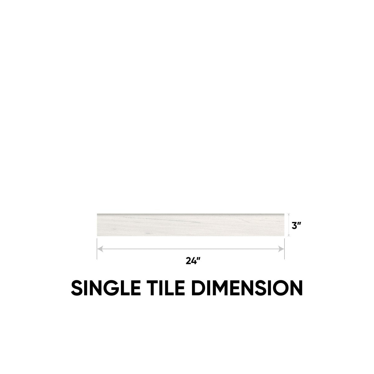 3 x 24 in. Mayfair Suave Bianco Polished Glazed Porcelain Bullnose