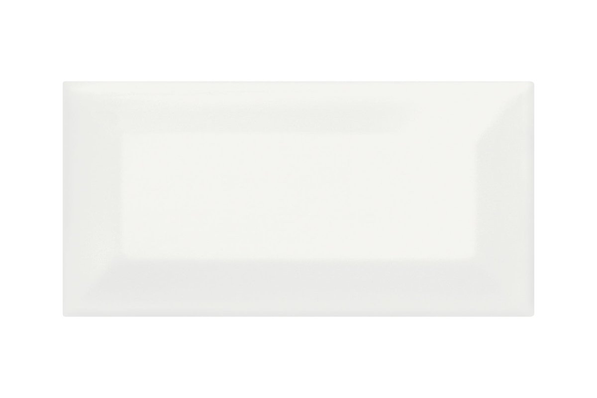 3 x 6 in. Soho Canvas White Beveled Glossy Pressed Glazed Ceramic Wall Tile