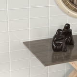 3 x 6 in. Soho Halo Grey Glossy Pressed Glazed Ceramic Wall Tile