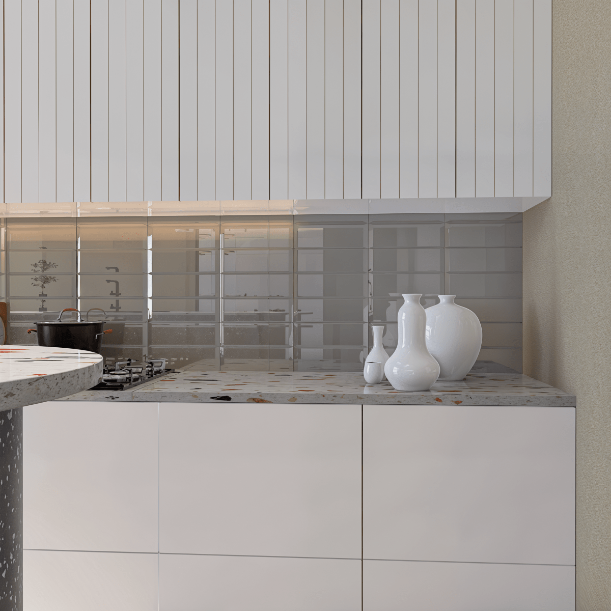 3 X 9 In Beveled Element Mist Dark Colors Glass Tile