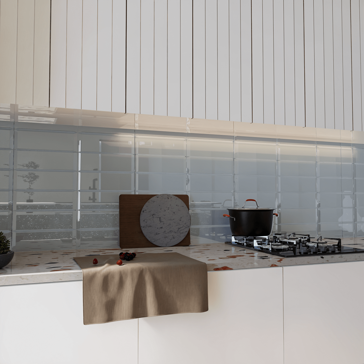 3 X 9 In Beveled Element Skylight Light Colors Glass Tile