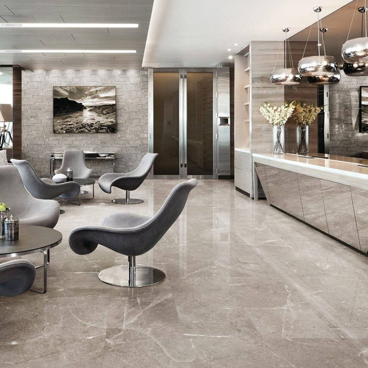 3 X 9 In Ritz Gray Honed Marble