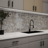 3 X 9 In Silver Ash Filled & Polished Travertine