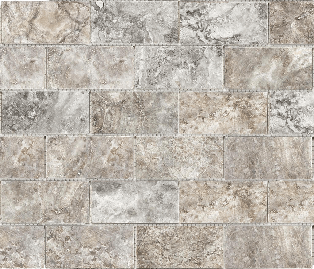 3 X 9 In Silver Ash Filled & Polished Travertine