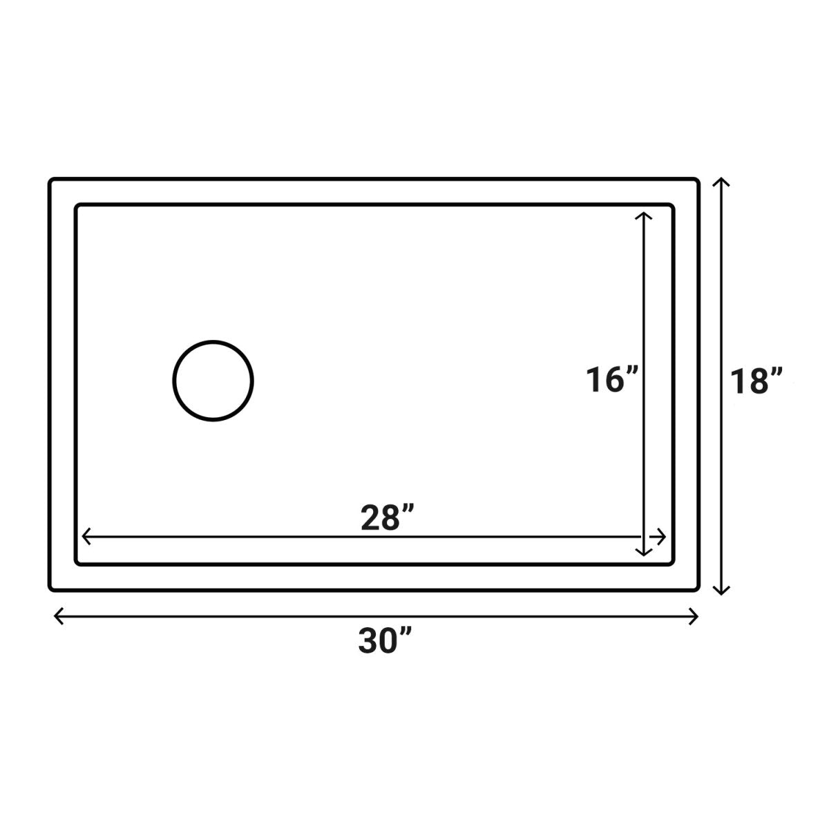 30-inch Fireclay Farmhouse Offset Drain Kitchen Sink Single Bowl White
