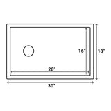 30-inch Fireclay Farmhouse Offset Drain Kitchen Sink Single Bowl White
