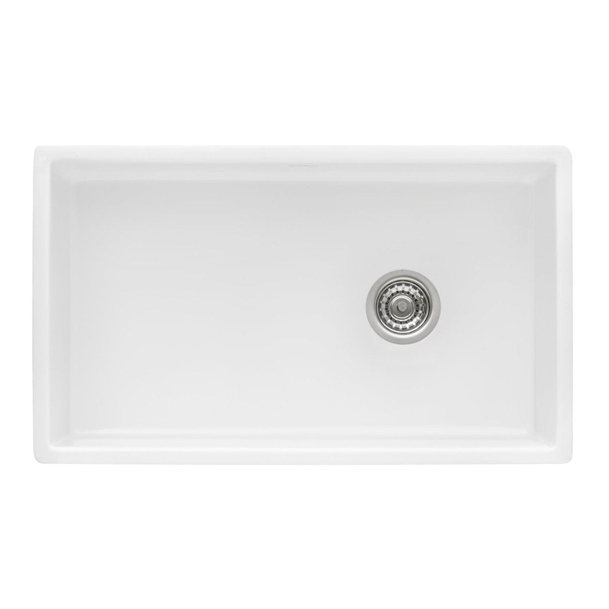 30-inch Fireclay Farmhouse Offset Drain Kitchen Sink Single Bowl White
