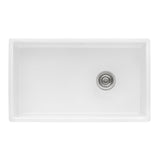 30-inch Fireclay Farmhouse Offset Drain Kitchen Sink Single Bowl White