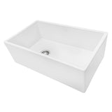 30-inch Fireclay Farmhouse Offset Drain Kitchen Sink Single Bowl White