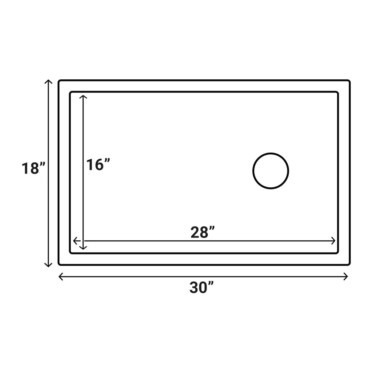 30-inch Fireclay Farmhouse Offset Drain Kitchen Sink Single Bowl White