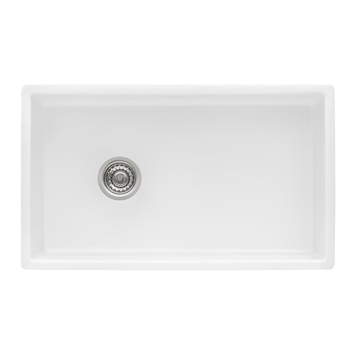 30-inch Fireclay Farmhouse Offset Drain Kitchen Sink Single Bowl White