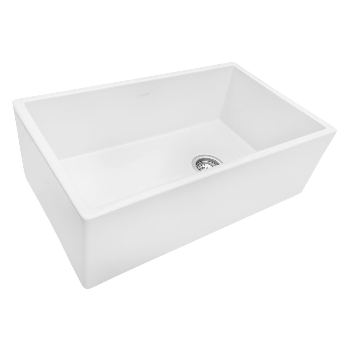 30-inch Fireclay Farmhouse Offset Drain Kitchen Sink Single Bowl White