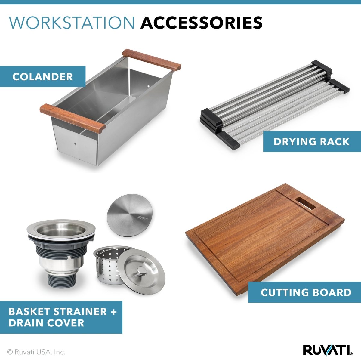 30-inch Workstation Ledge 50/50 Double Bowl Undermount 16 Gauge Stainless Steel Kitchen Sink