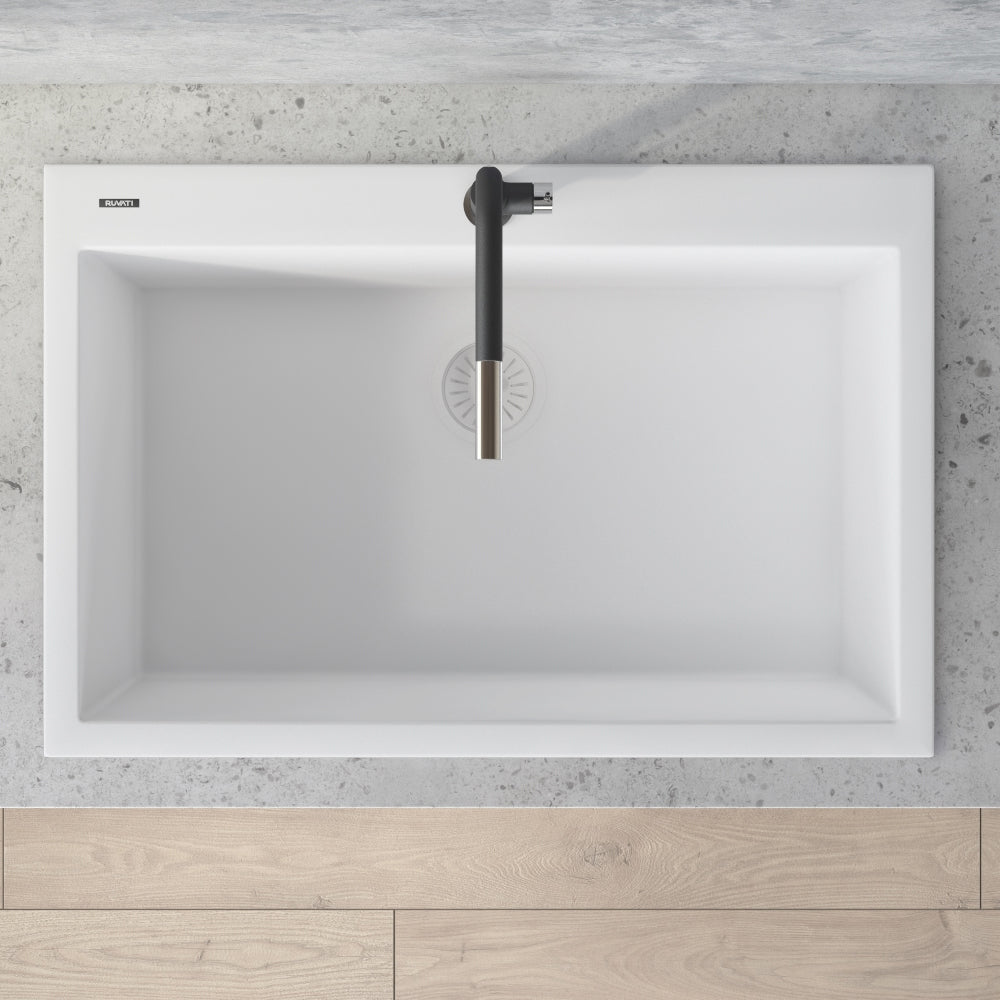 30 x 20 inch Drop-in Topmount Granite Composite Single Bowl Kitchen Sink