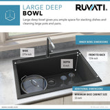 30 x 20 inch Drop-in Topmount Granite Composite Single Bowl Kitchen Sink