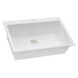 30 x 20 inch Drop-in Topmount Granite Composite Single Bowl Kitchen Sink