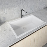 30 x 20 inch Drop-in Topmount Granite Composite Single Bowl Kitchen Sink