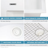 30 x 20 inch Drop-in Topmount Granite Composite Single Bowl Kitchen Sink