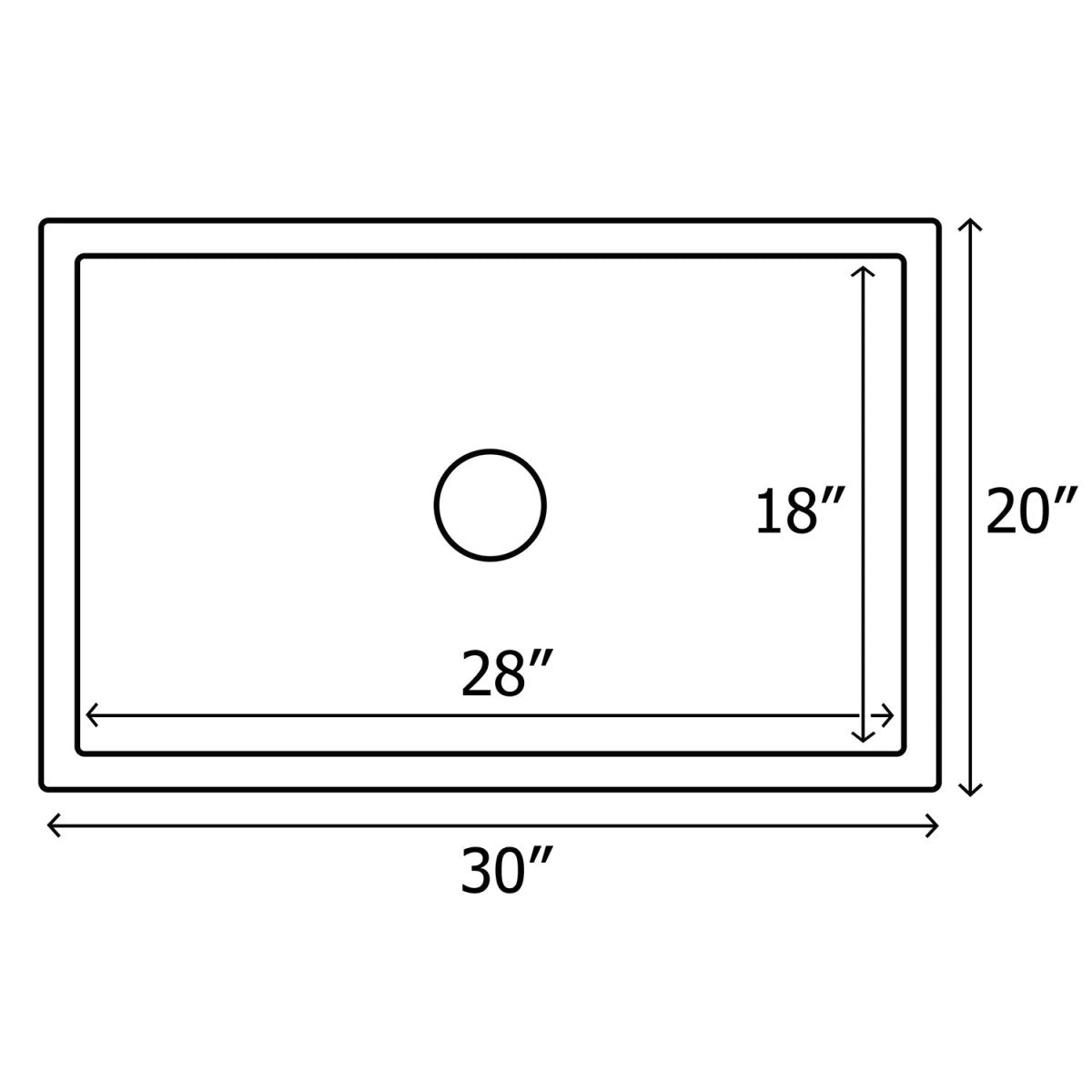 30 x 20 inch Fireclay Reversible Farmhouse Apron-Front Kitchen Sink Single Bowl