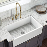 30 x 20 inch Fireclay Reversible Farmhouse Apron-Front Kitchen Sink Single Bowl