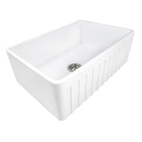30 x 20 inch Fireclay Reversible Farmhouse Apron-Front Kitchen Sink Single Bowl