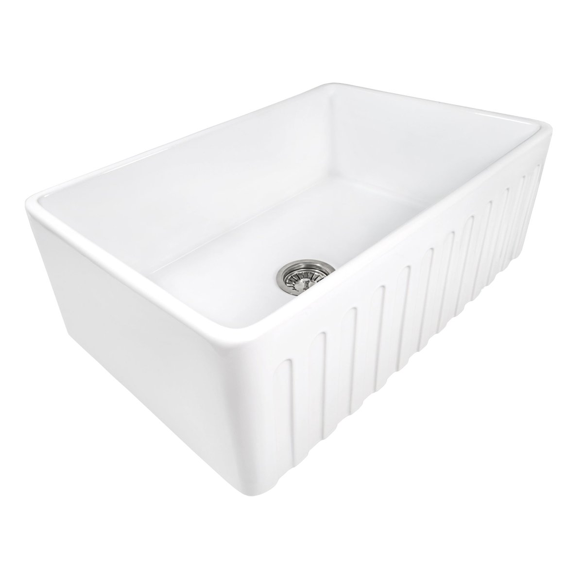 30 x 20 inch Fireclay Reversible Farmhouse Apron-Front Kitchen Sink Single Bowl