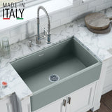 30 x 20 inch Fireclay Reversible Farmhouse Apron-Front Kitchen Sink Single Bowl