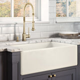 30 x 20 inch Fireclay Reversible Farmhouse Apron-Front Kitchen Sink Single Bowl