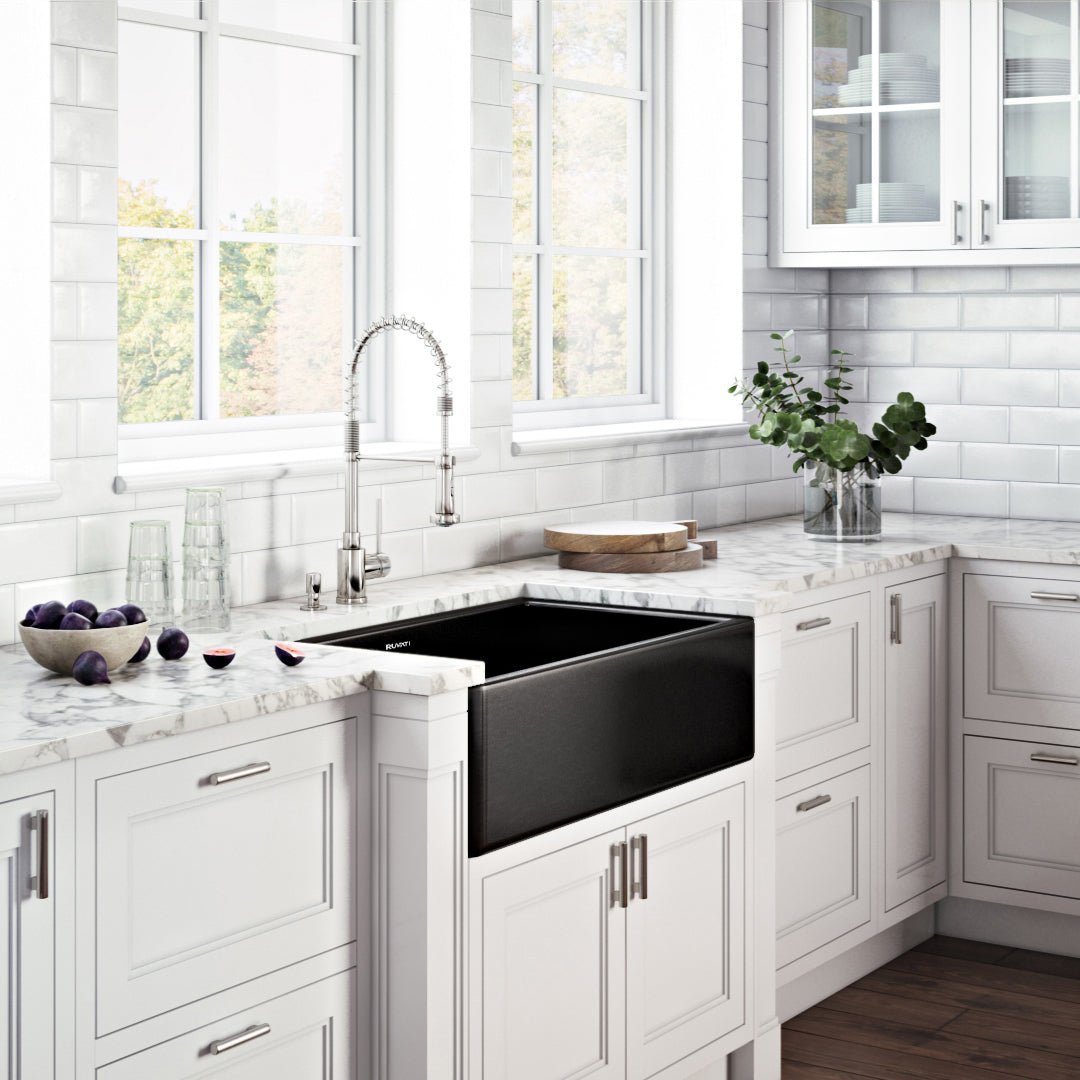 30 x 20 inch Fireclay Reversible Farmhouse Apron-Front Kitchen Sink Single Bowl