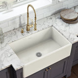 30 x 20 inch Fireclay Reversible Farmhouse Apron-Front Kitchen Sink Single Bowl