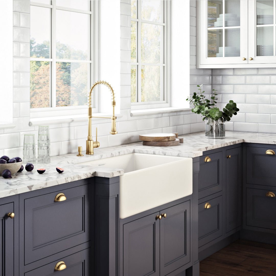 30 x 20 inch Fireclay Reversible Farmhouse Apron-Front Kitchen Sink Single Bowl