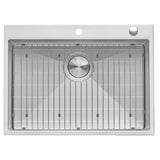 30 x 22 inch Drop-in Tight Radius Topmount 16 Gauge Stainless Steel Kitchen Sink Single Bowl