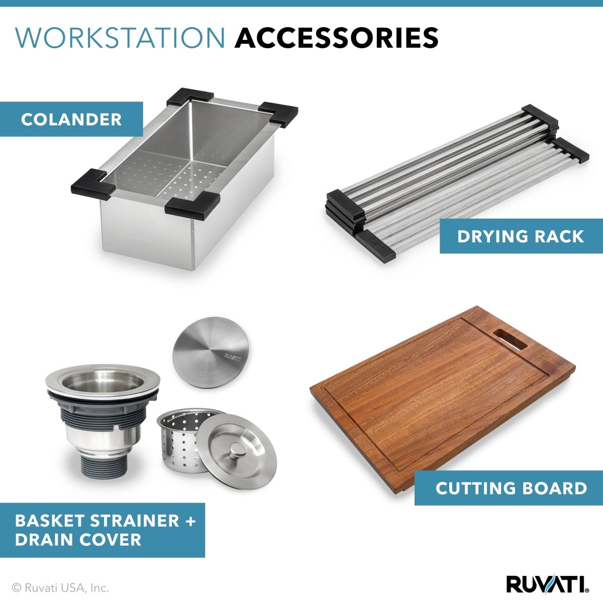 30 x 22 inch Workstation Drop-in Tight Radius Topmount 16 Gauge Ledge Stainless Steel Kitchen Sink Single Bowl