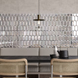 Obsidian Glossy Glass Antique Silver Beveled Hexagon Mosaic