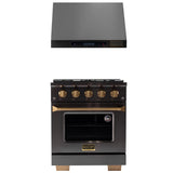 KUCHT Gemstone Professional 30 in. 4.2 cu. ft. Natural Gas Range with Sealed Burners and Convection Oven in Titanium Stainless Steel