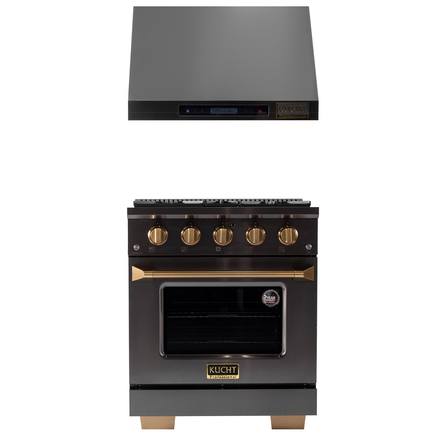 KUCHT Gemstone Professional 30 in. 4.2 cu. ft. Propane Gas Range with Sealed Burners and Convection Oven in Titanium Stainless Steel