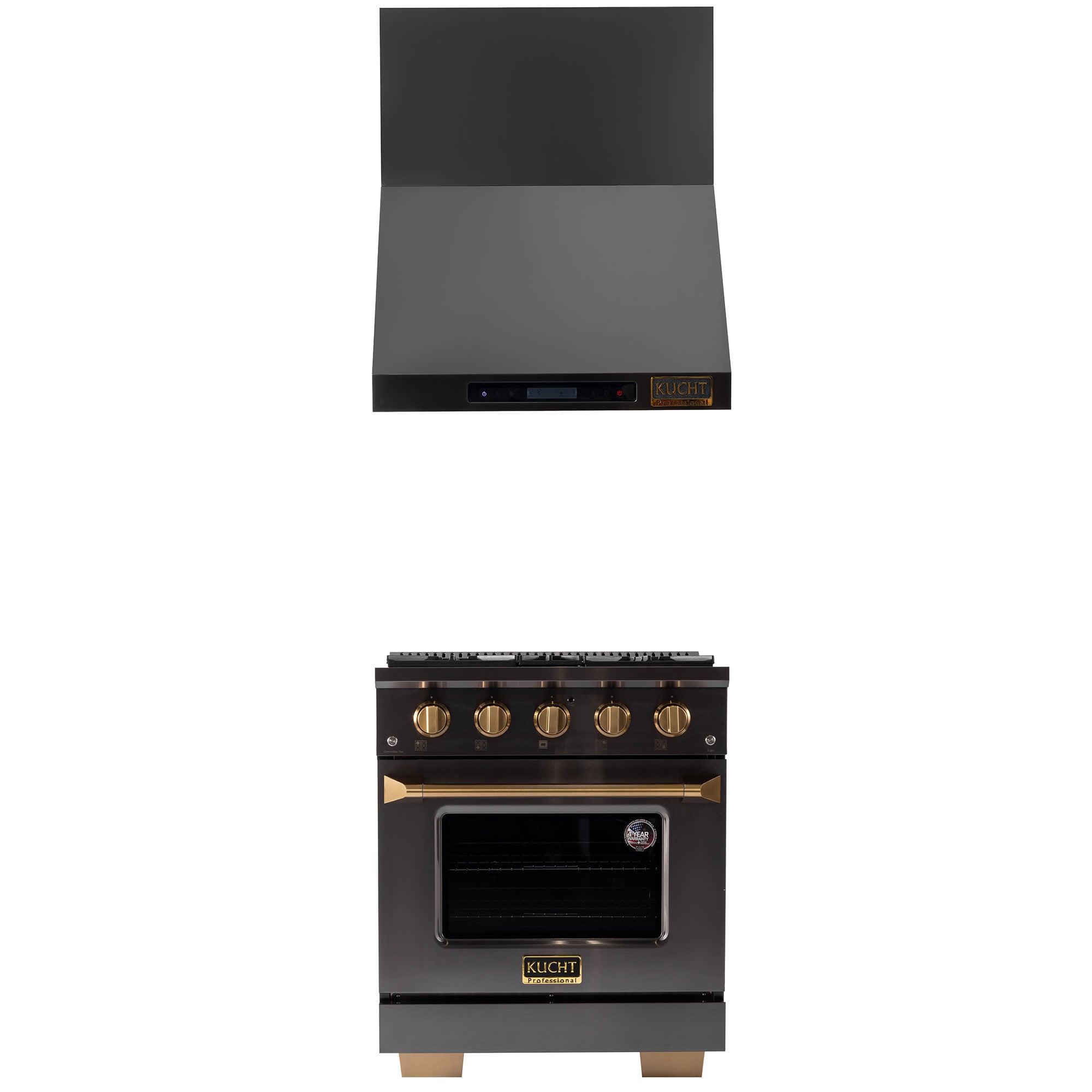 KUCHT Gemstone Professional 30 in. 4.2 cu. ft. Natural Gas Range with Sealed Burners and Convection Oven in Titanium Stainless Steel