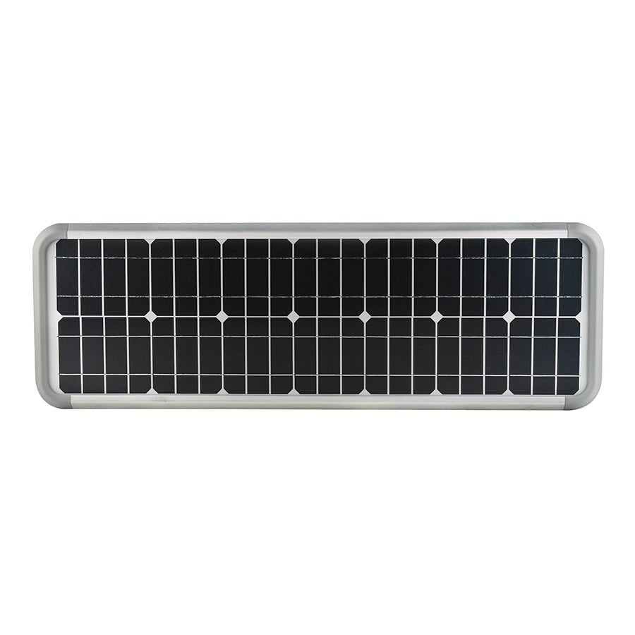 30W Outdoor LED Solar Street Light, 6500K, 3800LM, IP66, 18VDC, Adjustable Mount, Silver, Solar Powered Security Light, For Parking Lot, Yard, Garden, Street, Deck