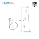 30W Round LED Pendant Light, Brushed Nickel Finish, Dimmable, 3000K (Warm White), 2900 Lumens, ETL Listed